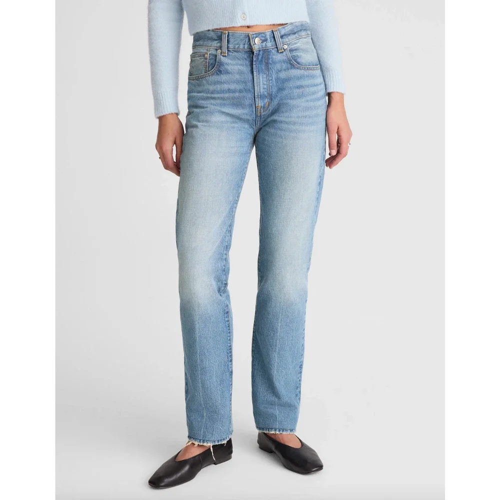 Madewell Alexa Chung Franny Straight Jean Oakwick Wash Blue Rigid US 23 NWT